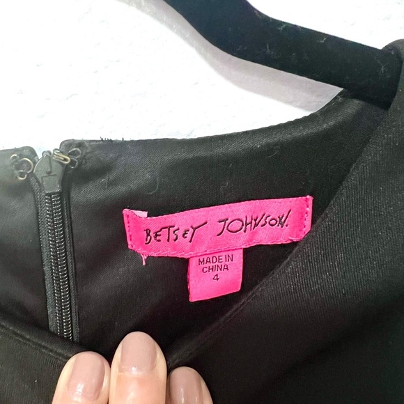 Betsey Johnson Black Sheath Cocktail Dress 4 - Picture 4 of 16
